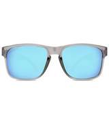 Abaco Dockside Polarized Sunglasses Crystal Grey Caribbean Blue Mirror