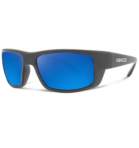 Abaco Edgewater Polarized Sunglasses Matte Black Deep Blue Mirror