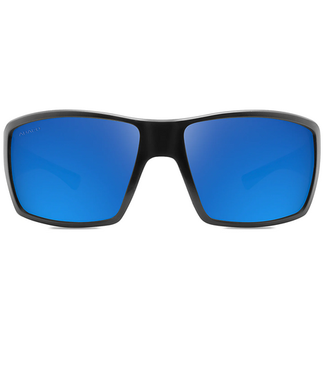 Abaco Crew Polarized Sunglasses Matte Black Deep Blue Mirror