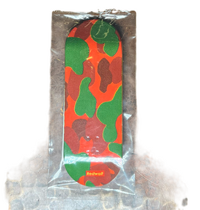Red Wolf Camo Fingerboard Deck Red Green 33.5 x 98 REG