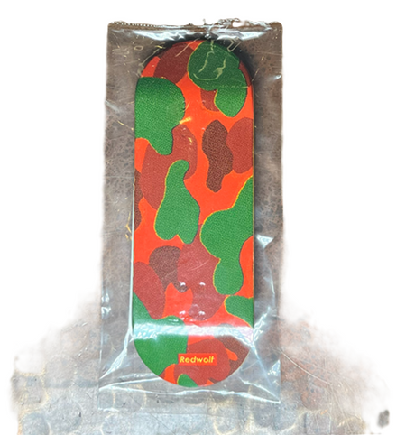 Red Wolf Camo Fingerboard Deck Red Green 33.5 x 98 REG