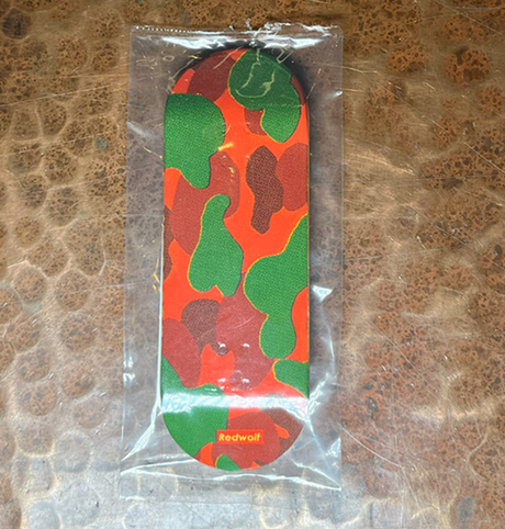 Red Wolf Camo Fingerboard Deck Red Green 33.5 x 98 REG