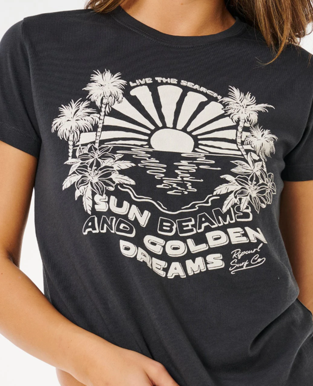 Rip Curl Sun Beams Tshirt Washed Black