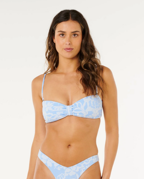 Rip Curl Pacific Coast Bandeau Swim Top Sky Blue M