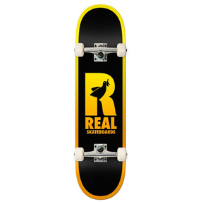 Real Be Free Skateboard Complete Black Yellow 8.06