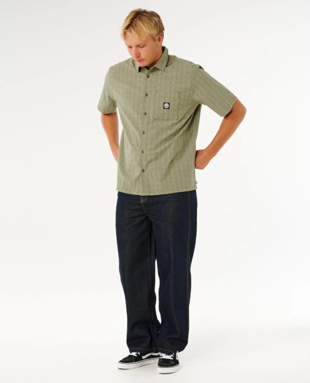 Rip Curl Prem Surf Check Woven Surplus Green