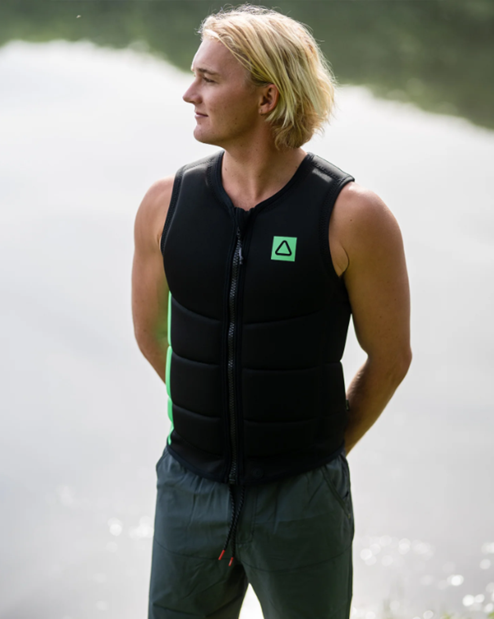 Follow Corp Impact Vest Mens Black Green