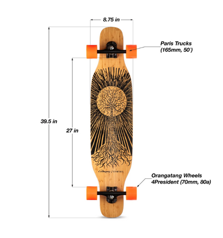 Loaded Symtail Flex 1 Skateboard Complete Natural Black 8.75x39.5"