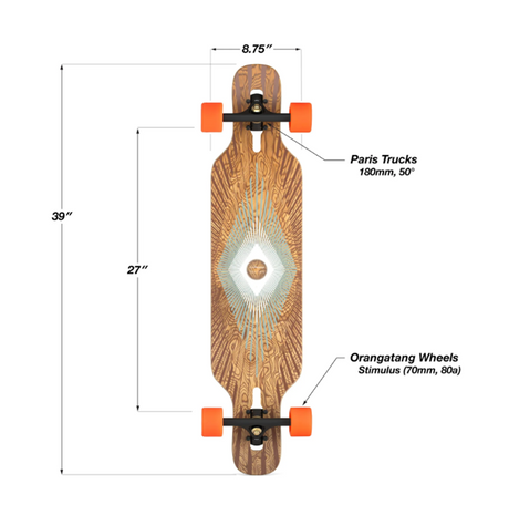 Loaded Tan Tien Flex 1 Skateboard Complete Brown 8.75x39"