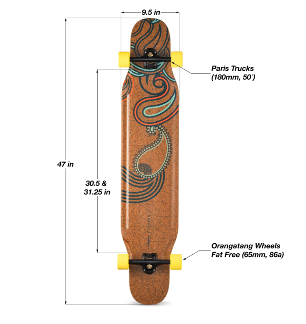 Loaded Tarab II Flex 1 Skateboard Complete Brown 9.5x47"