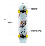 Loaded Tesseract II Spectra Skateboard Complete White Natural 9.6x39.5"