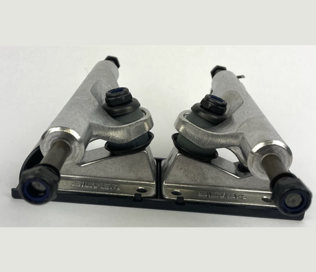 Silver M-Hollow Skateboard Trucks Set Silver Black 8.0