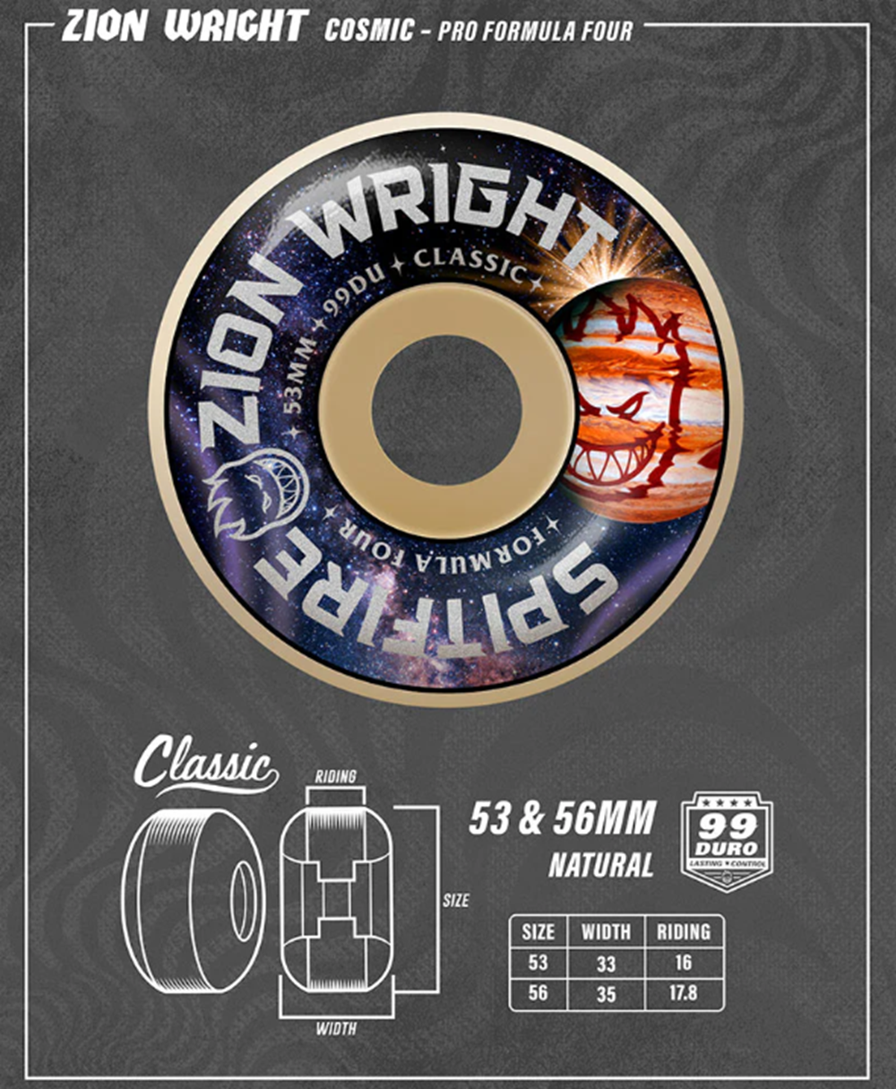 Spitfire F4 Zion Cosmic Classics Wheels Natural Purp 53/99a