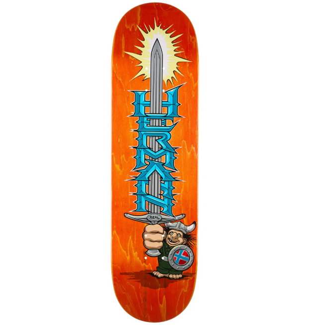 Real Hermann Mighty TrueFit Skateboard Deck Green Silver Blue 8.5x13.75WB