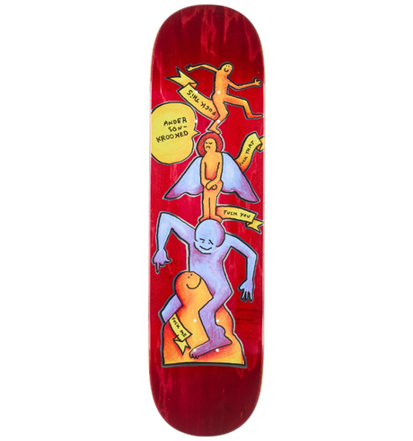 Krooked Manderson Stack Skateboard Deck Assorted Stains 8.38x14.25WB