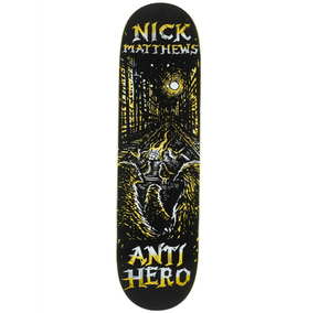 Anti Hero Matthews Fireside Skateboard Deck Black Yellow 8.5x14.38WB