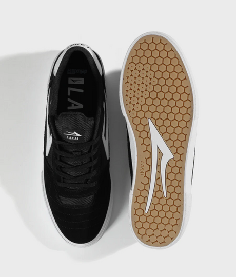 Lakai Cambridge Suede Skate Shoes Black White