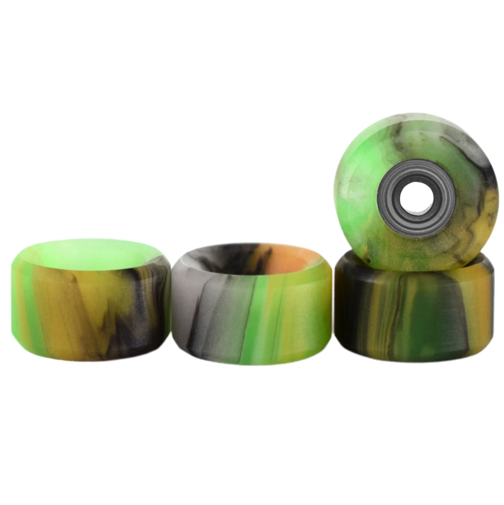 Teak Apex Fingerboard Wheels Slim Bowl Orange Swirl 61D