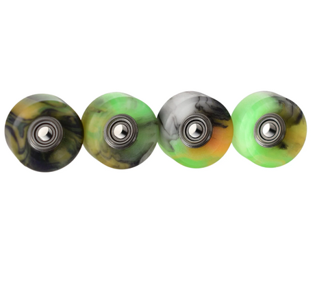 Teak Apex Fingerboard Wheels Slim Bowl Orange Swirl 61D