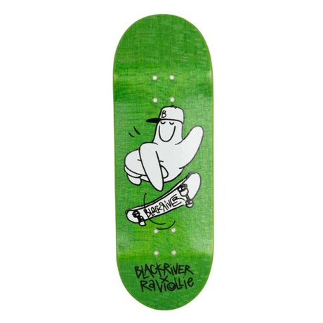 Blackriver X Raviollie Pro Fingerboard Deck Yellow 33.3mm Classic 7ply PowerPop