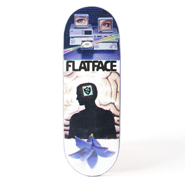 Blackriver x FlatFace Pro Computer Time Fingerboard Deck Black Blue 32mm Low