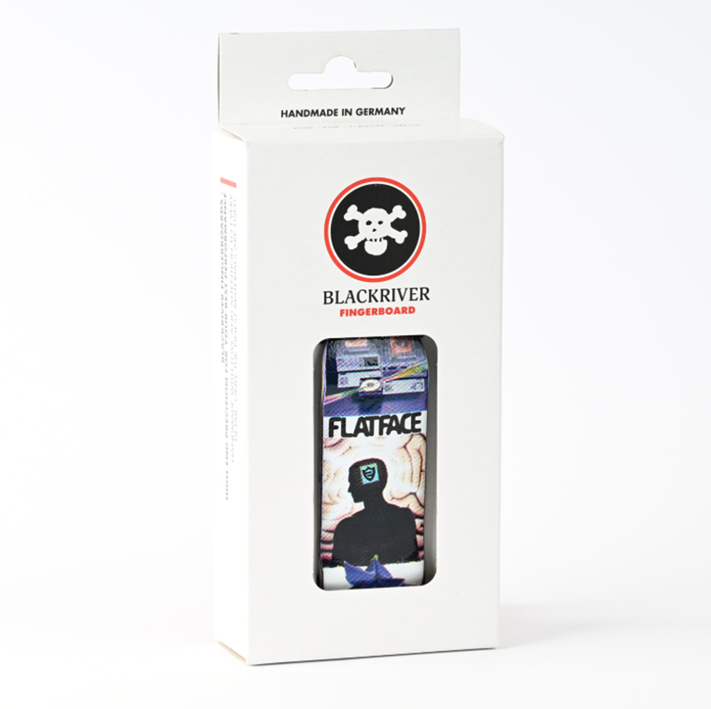 Blackriver x FlatFace Pro Computer Time Fingerboard Deck Black Blue 32mm Low