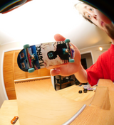 Blackriver x FlatFace Pro Computer Time Fingerboard Deck Black Blue 32mm Low