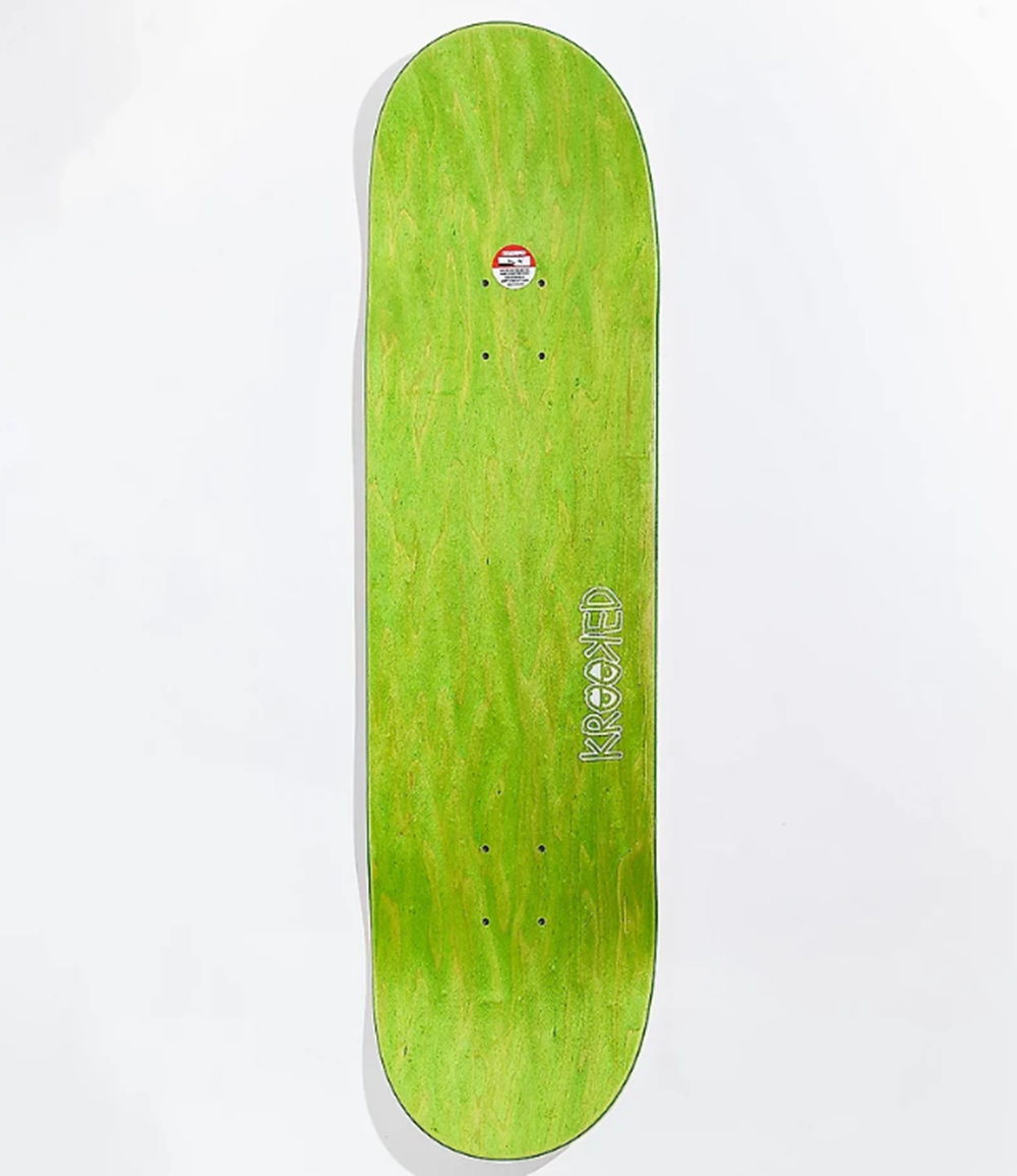 Krooked Cernicky Mad Turtle Skateboard Deck Natural Green 8.5x13.75