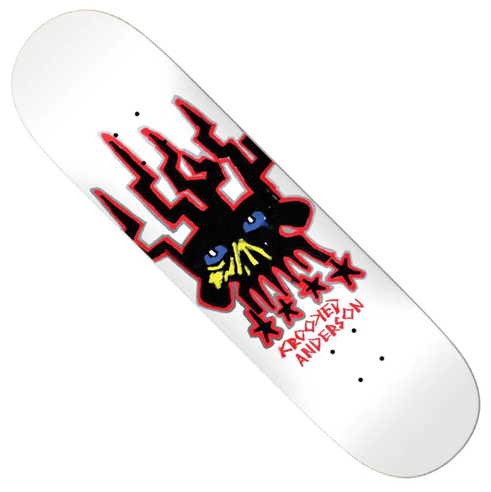 Krooked Manderson Skullking Skateboard Deck White 8.38x14.25WB