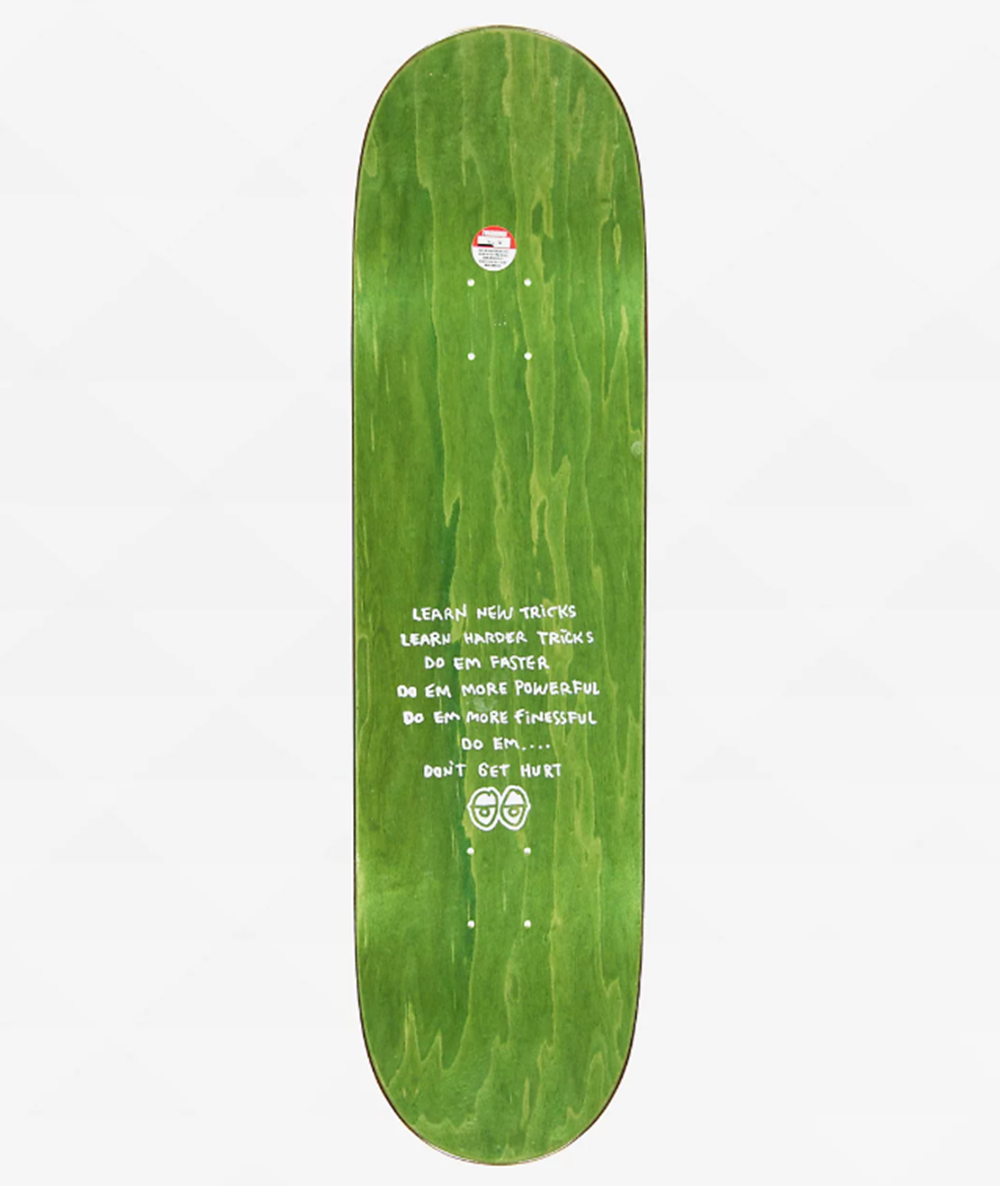 Krooked Narvaez F-Off Skateboard Deck Natural Green 8.38x14.5WB