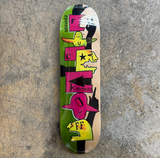 Krooked Narvaez F-Off Skateboard Deck Natural Green 8.38x14.5WB