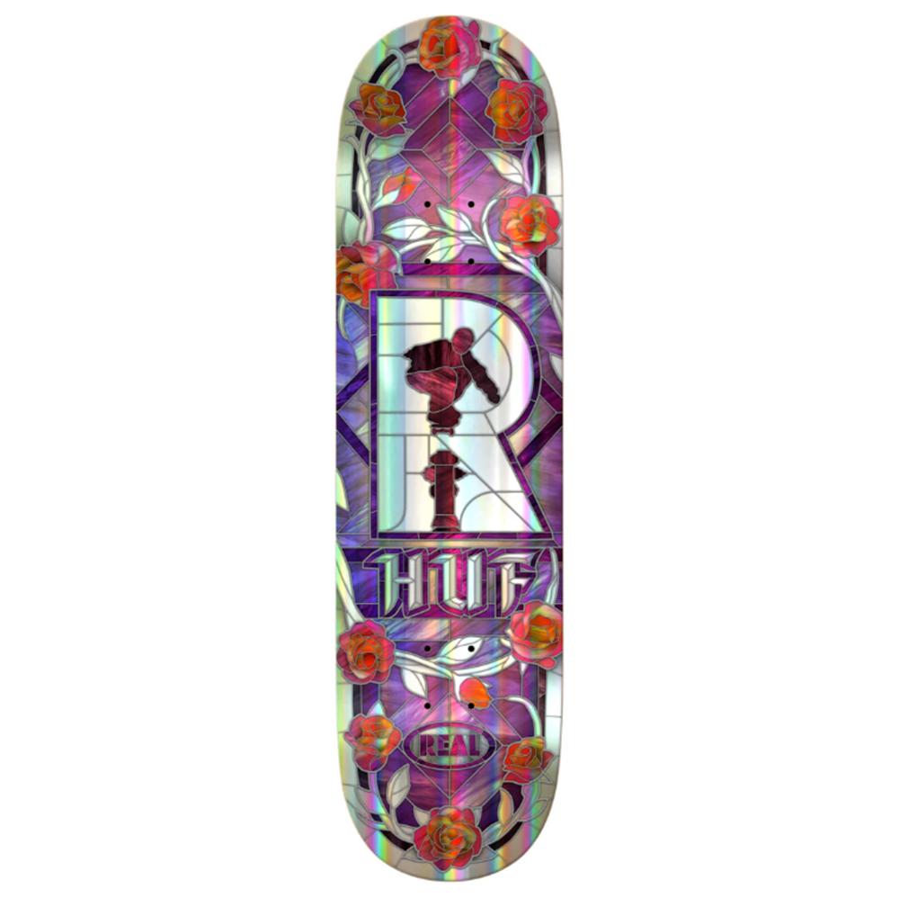 Real Huf Holo Cathedral Skateboard Deck Silver Purple 8.25x14.38WB