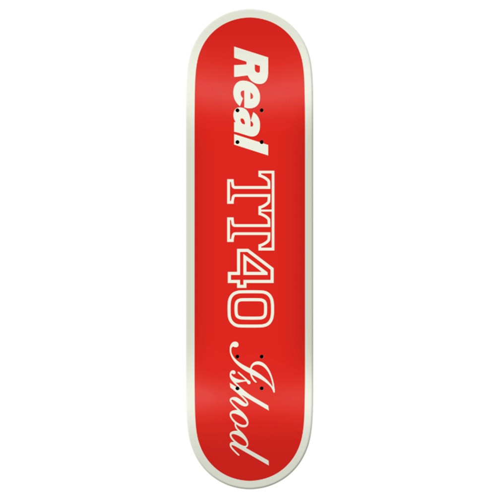 Real Ishod Shapecode TwinTail Skateboard Deck White Red 8.5x14.5WB