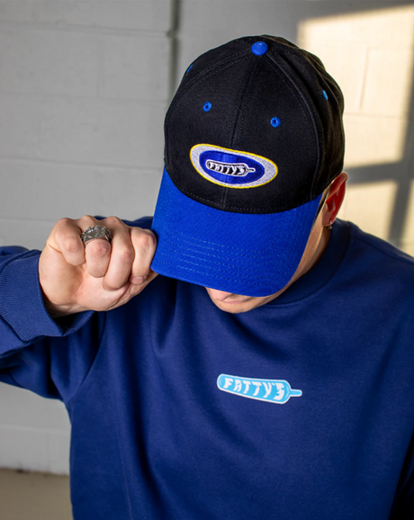 Fattys Badge Logo Hat Black Blue Snapback