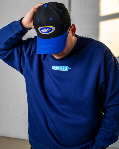 Fattys Badge Logo Hat Black Blue Snapback