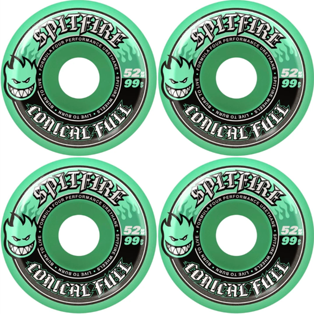 Spitfire F4 Conical Full Wheels Teal 52/99d