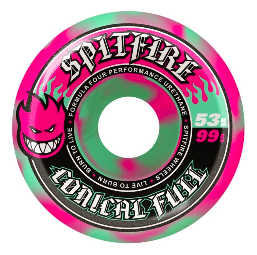 Spitfire F4 Conical Full Wheels Teal Pink Swirl 53/99d