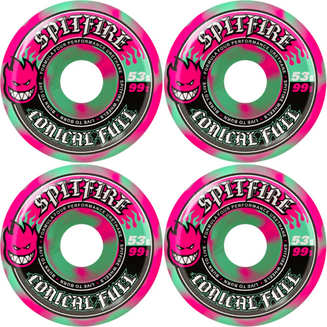 Spitfire F4 Conical Full Wheels Teal Pink Swirl 53/99d