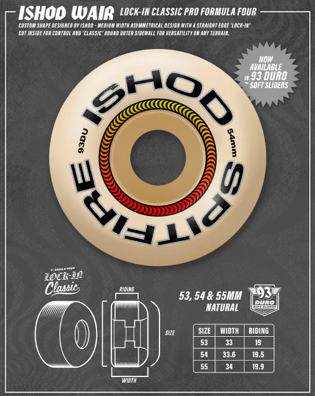 Spitfire F4 Ishod Lock In Classic Wheels Natural 54/93d