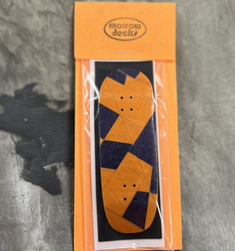 Morrow Cruiser Split Ply Pro Fingerboard Deck Orange Block 34x100