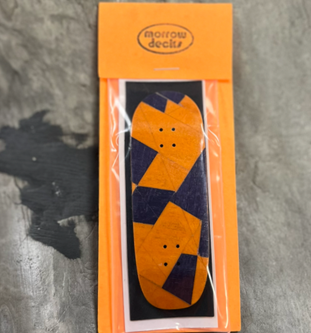 Morrow Cruiser Split Ply Pro Fingerboard Deck Orange Block 34x100