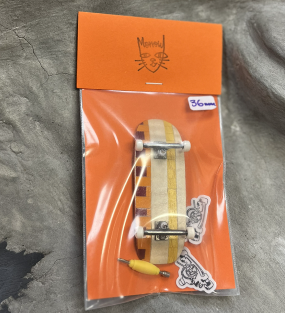 Morrow Fingerboard Complete Red Orange Cruiser Shape 36mm