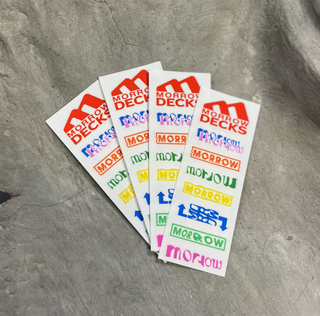 Morrow Fingerboard Sticker Sheet Multi Color Mini Slaps 1.5 x 5
