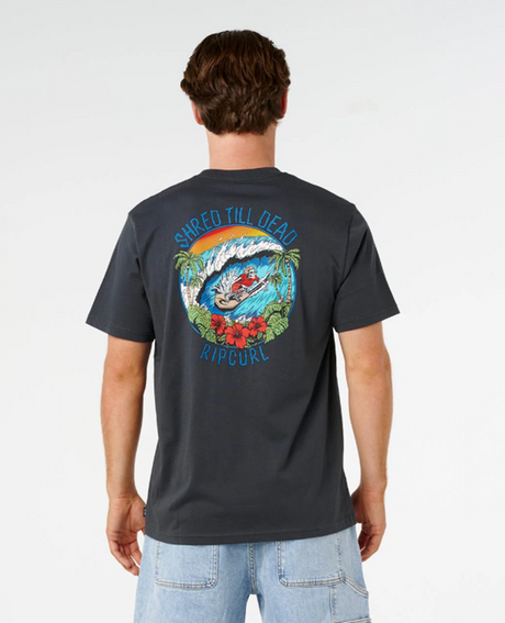 Rip Curl Shred Til Dead Tshirt Washed Black