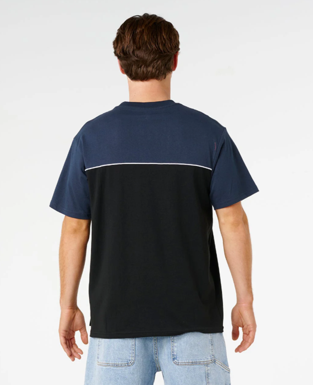 Rip Curl Halfa Panel Beater Tshirt Black Navy