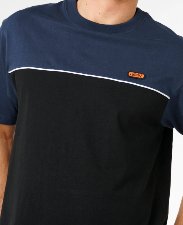 Rip Curl Halfa Panel Beater Tshirt Black Navy