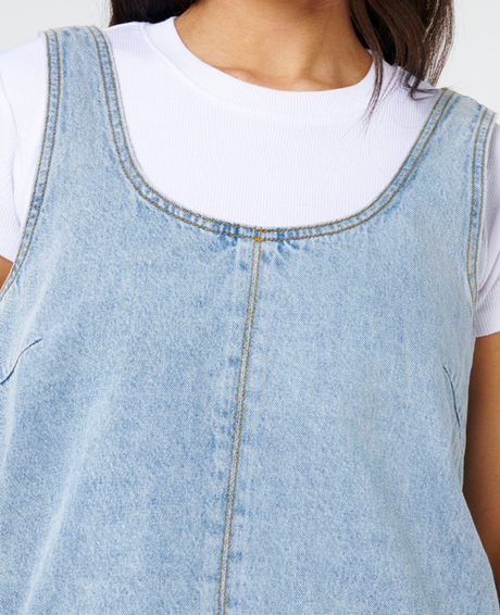 Rip Curl Ellie Denim Mini Dress Vintage Blue