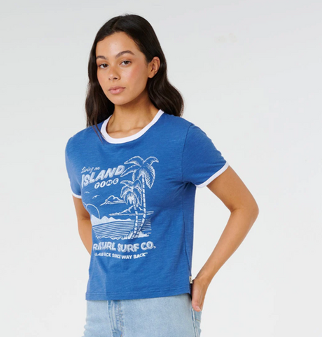 Rip Curl Island Time Slub Tshirt Vintage Navy L