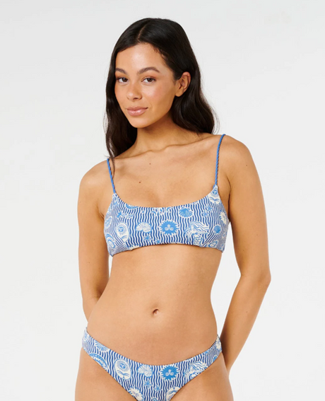 Rip Curl Catalina Waves Bralette Swim Top Vintage Blue