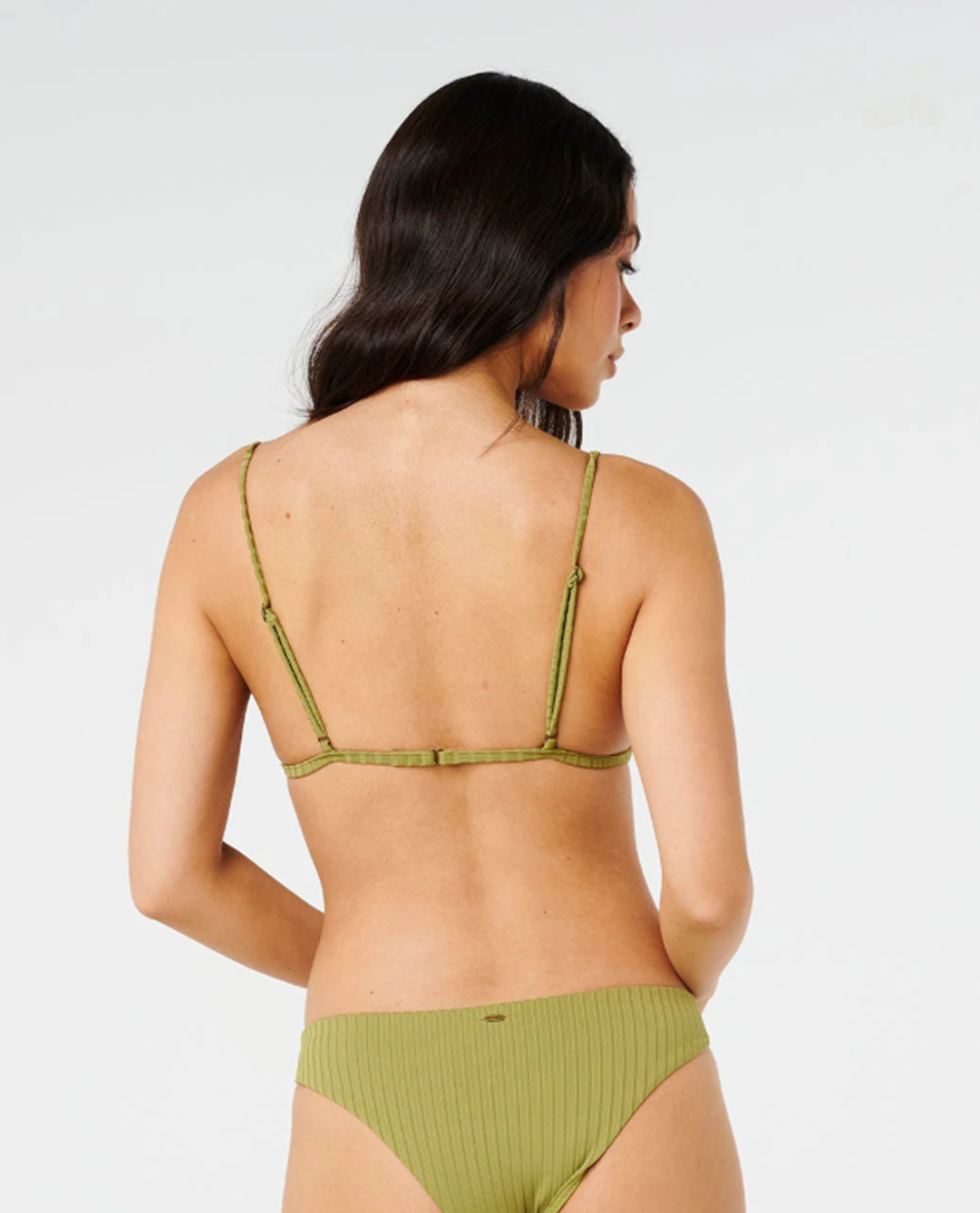 Rip Curl Premium Surf Banded Fixed Tri Swim Top Green Olive